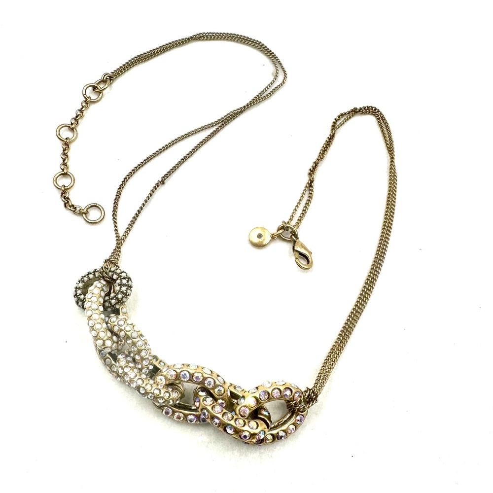 J. CREW PAVE CRYSTAL Aurora Borealis DOUBLE STRAND NECKLACE - Picture 6 of 8